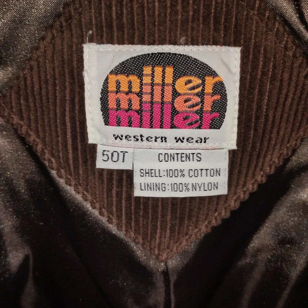 Miller Western Wear Corduroy Mens Blazer 50T Brown Stockman Elbow Patches‎ RARE